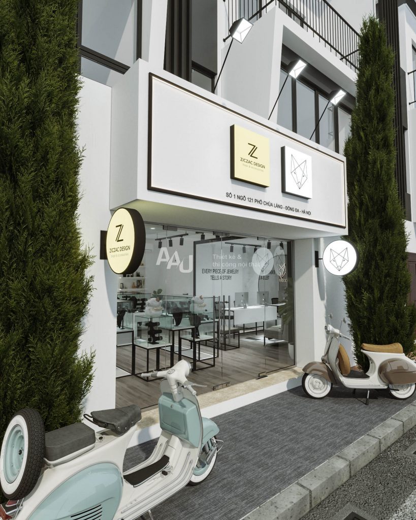 Thiết kế shop phụ kiện trang sức Cáo Bạc Store