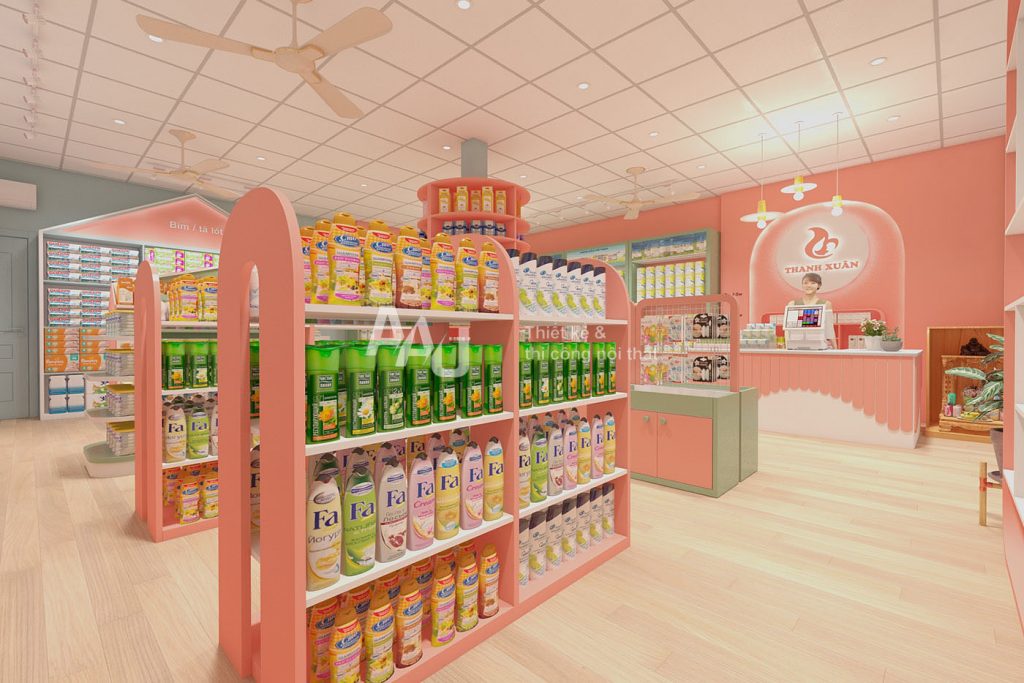 thiết kế cửa hàng bỉm sữa