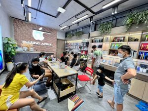 thi công thực tế shop điện thoại Phương Apple Đồng Nai