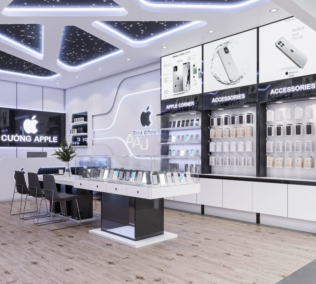 Mẫu thiết kế cửa hàng điện thoại - Cường Apple