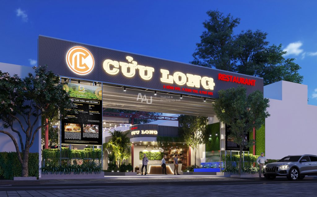 thiết kế nhà hàng sân vườn