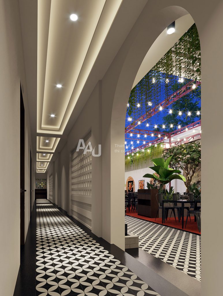 thiết kế nhà hàng sân vườn