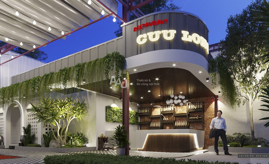 thiết kế nhà hàng sân vườn