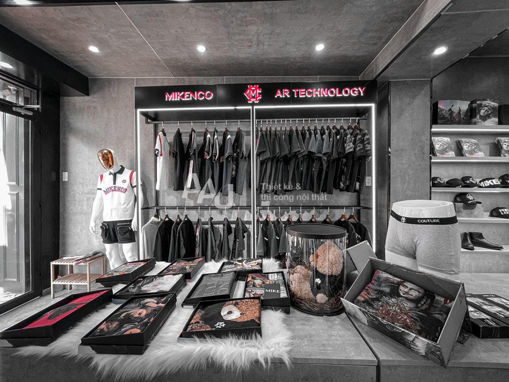 Thiết kế shop quần áo nam Mikenco Bình Dương
