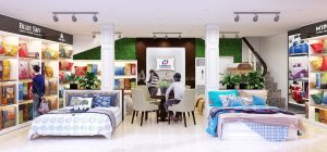 Thiết kế showroom cửa hàng chăn ga gối Hanvico