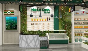 Thiết kế siêu thị mini Hai Lá Xanh farm