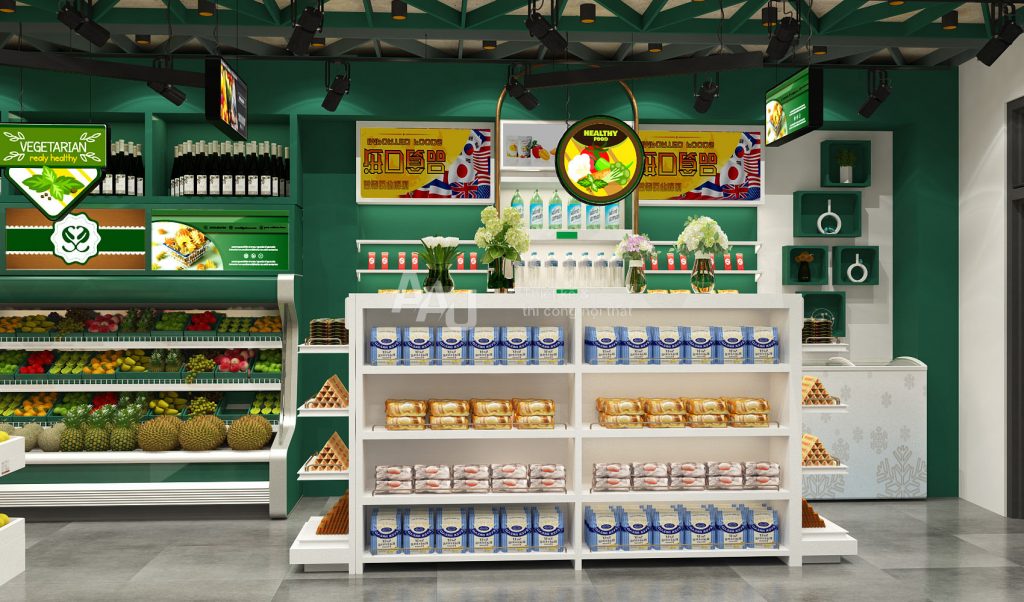 Thiết kế nội thất siêu thị mini