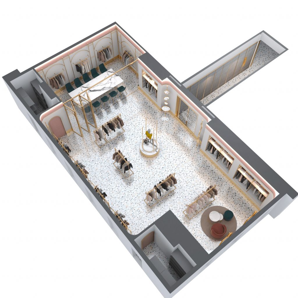 mẫu thiết kế shop quần áo nữ