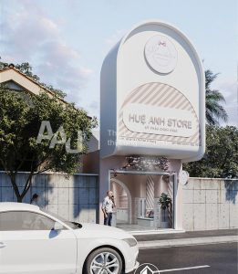 Mẫu thiết kế cửa hàng mỹ phẩm - Huệ Anh Store