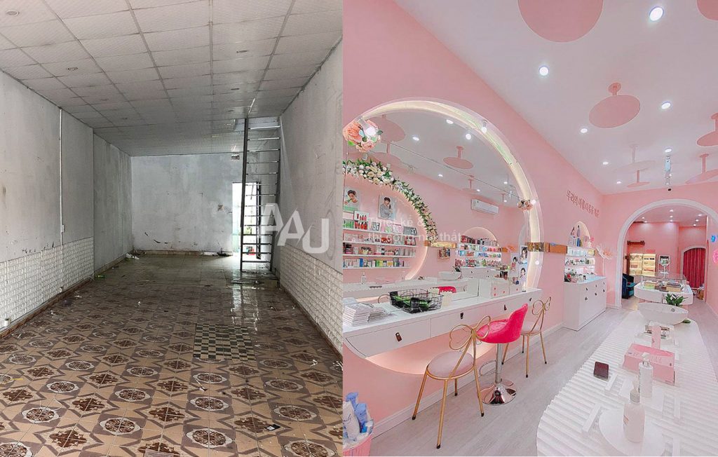 Mẫu thiết kế cửa hàng mỹ phẩm - Huệ Anh Store