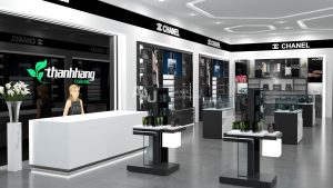 Thiết kế cửa hàng mỹ phẩm đẹp Thanh Hằng
