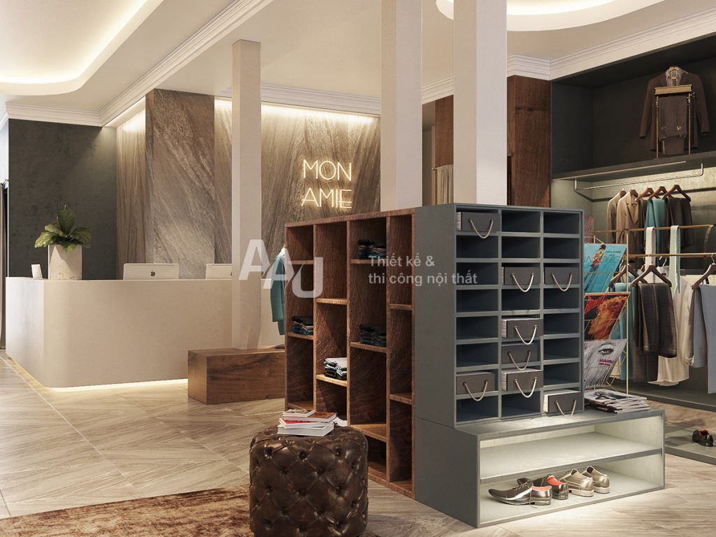 Thiết kế cửa hàng thời trang nam Mon Amie Q5