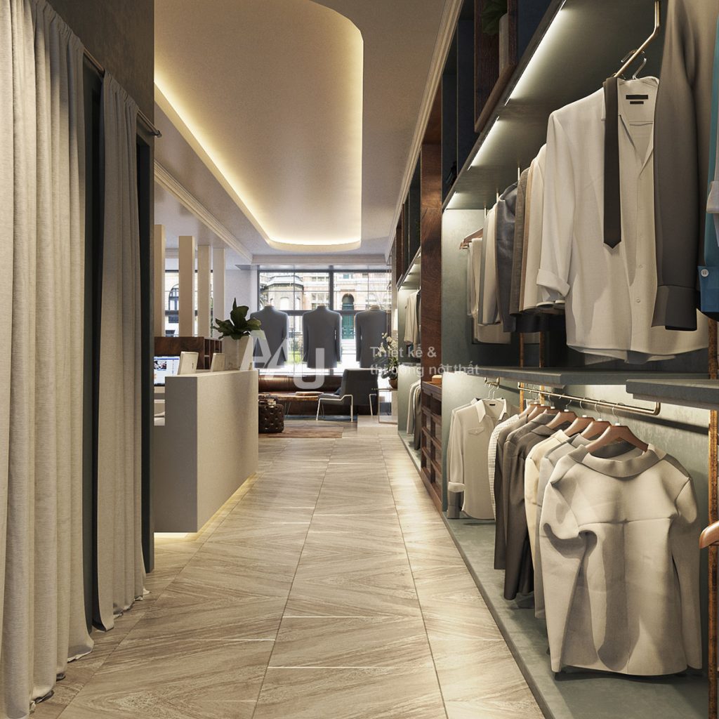 Thiết kế cửa hàng thời trang nam Mon Amie Q5
