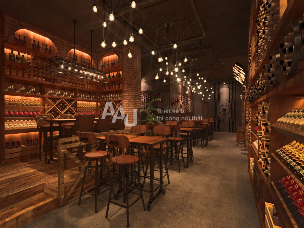 Thiết kế nhà hàng hầm rượu - The Vault Bar Q1