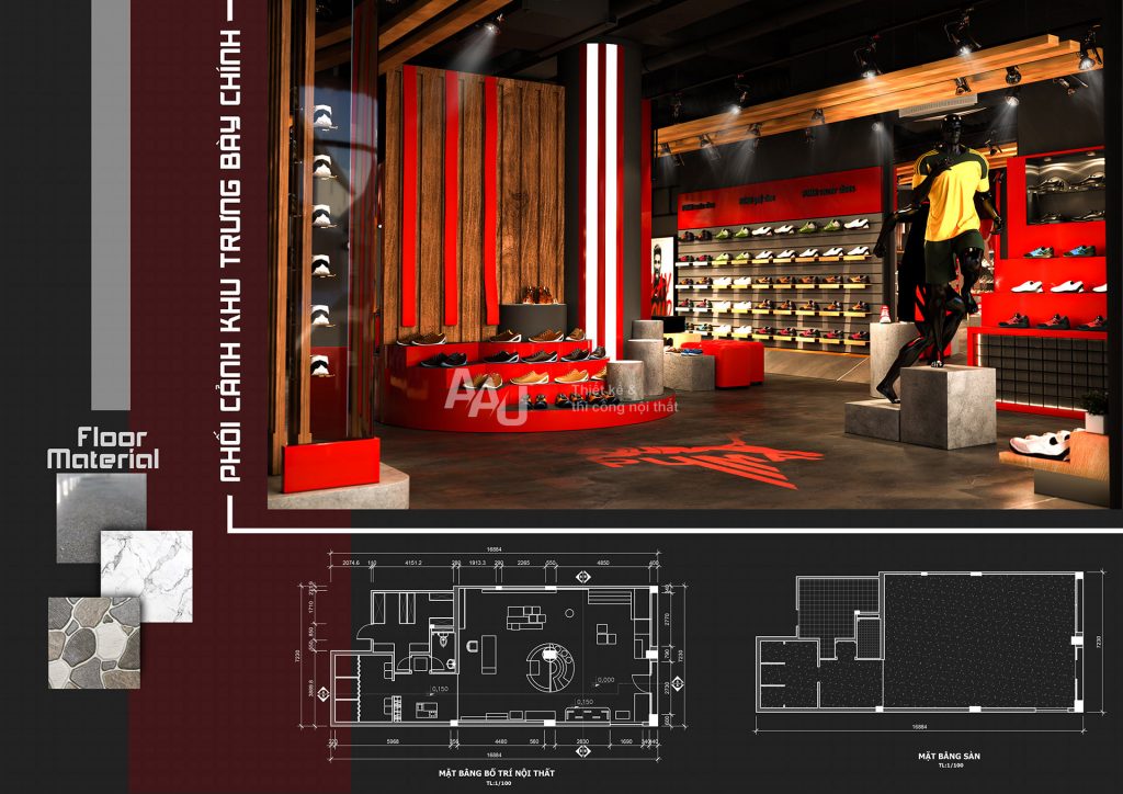 Thiết kế shop giày thể thao PUMA shop