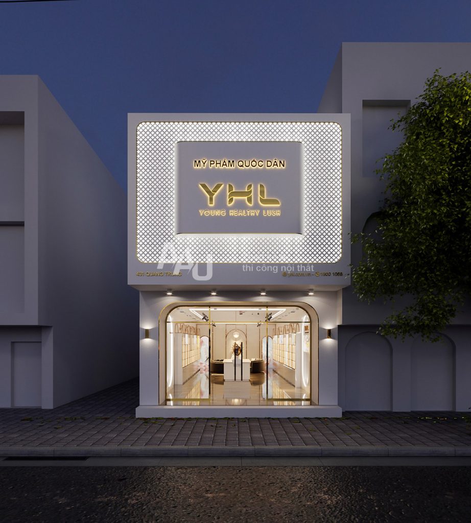 Thiết kế shop mỹ phẩm hiện đại