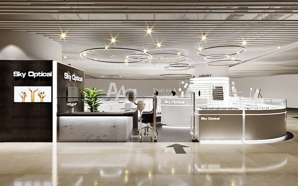 Thiết kế showroom kính Sky Optical 