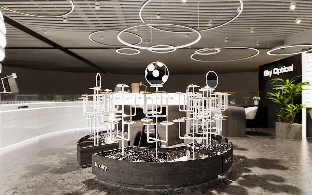 Thiết kế showroom kính Sky Optical 