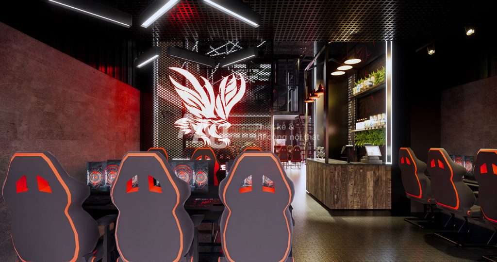 Thiết kế tiệm game Cybercore Gaming Q10