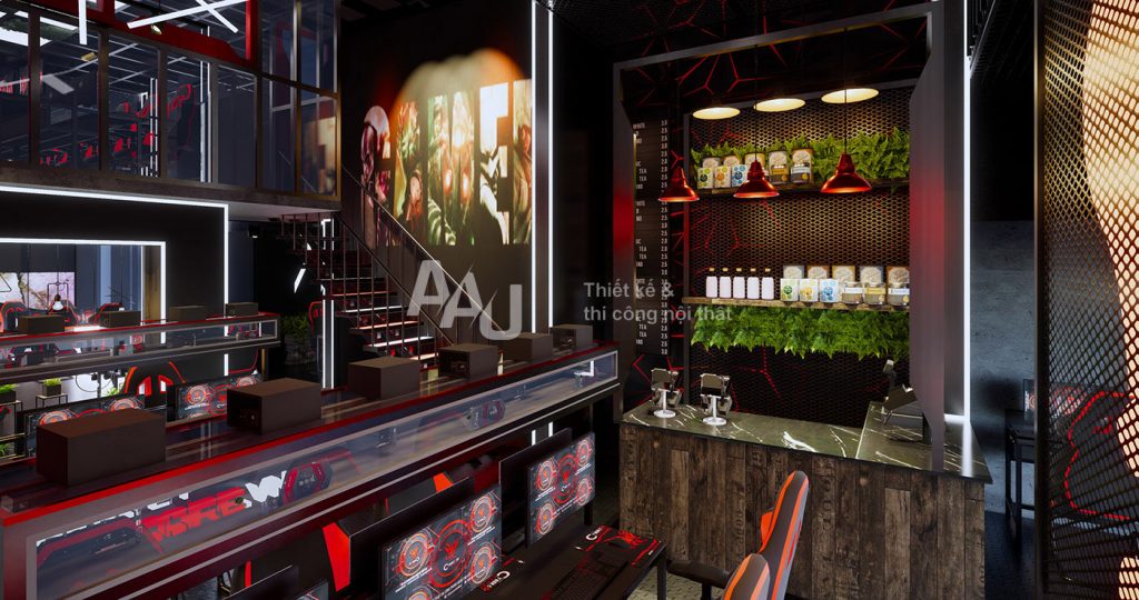 Thiết kế tiệm game Cybercore Gaming Q10