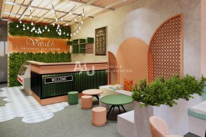 Thiết kế quán kem trà sữa Vivaldi Q2