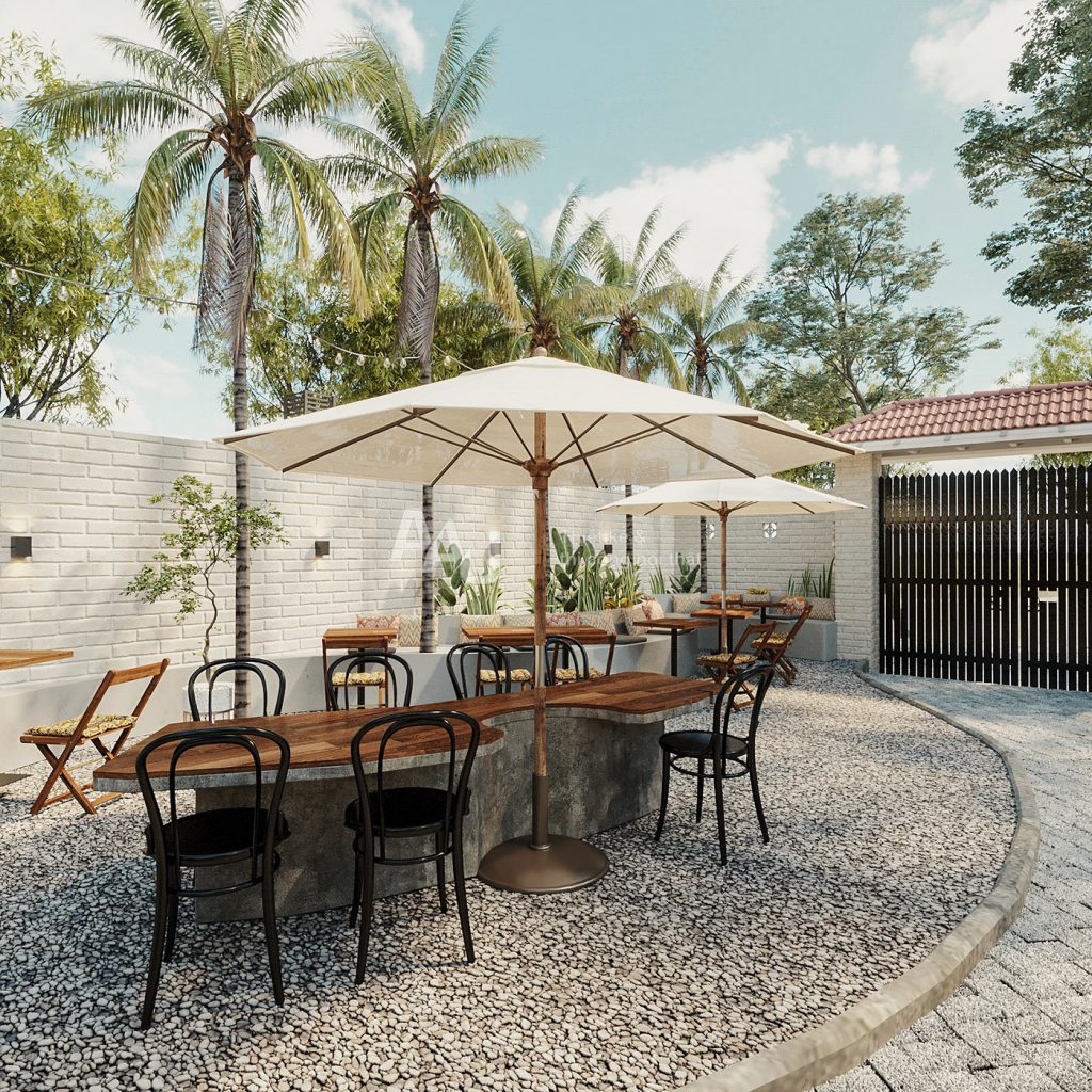 thiết kế quán cafe sân vườn