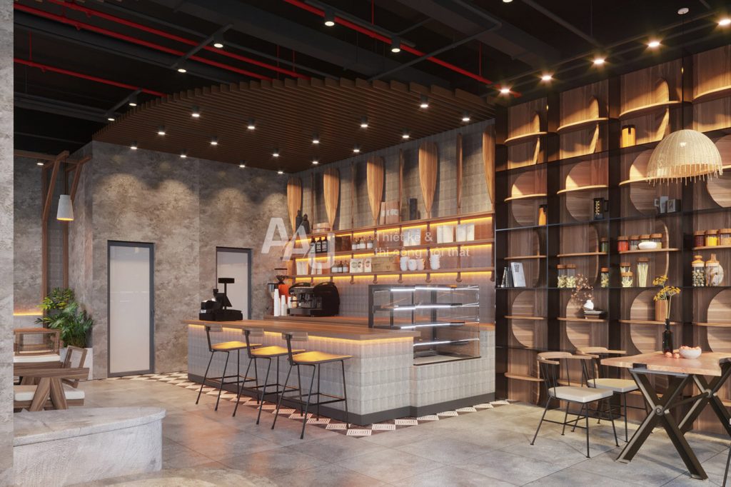 thiết kế quán cafe không gian mở