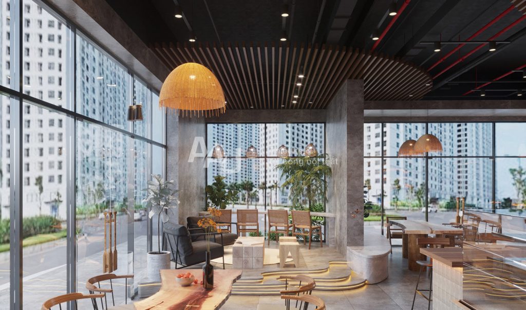 thiết kế quán cafe không gian mở