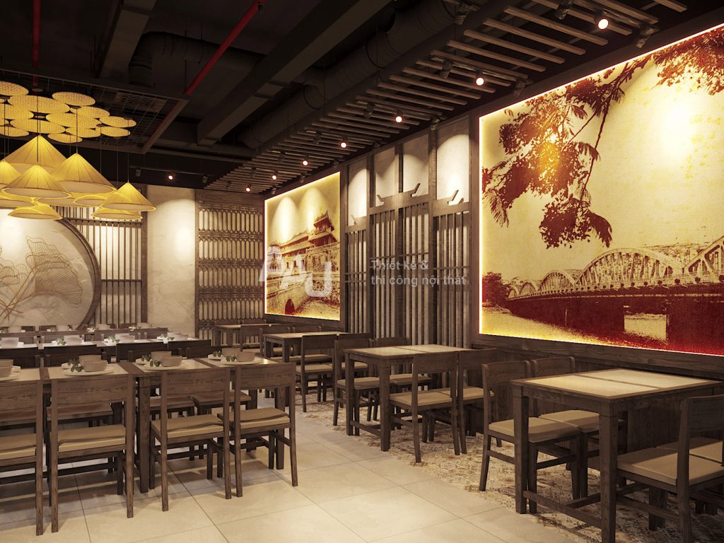 Thiết kế nhà hàng sang trọng - Nét Huế Restaurant