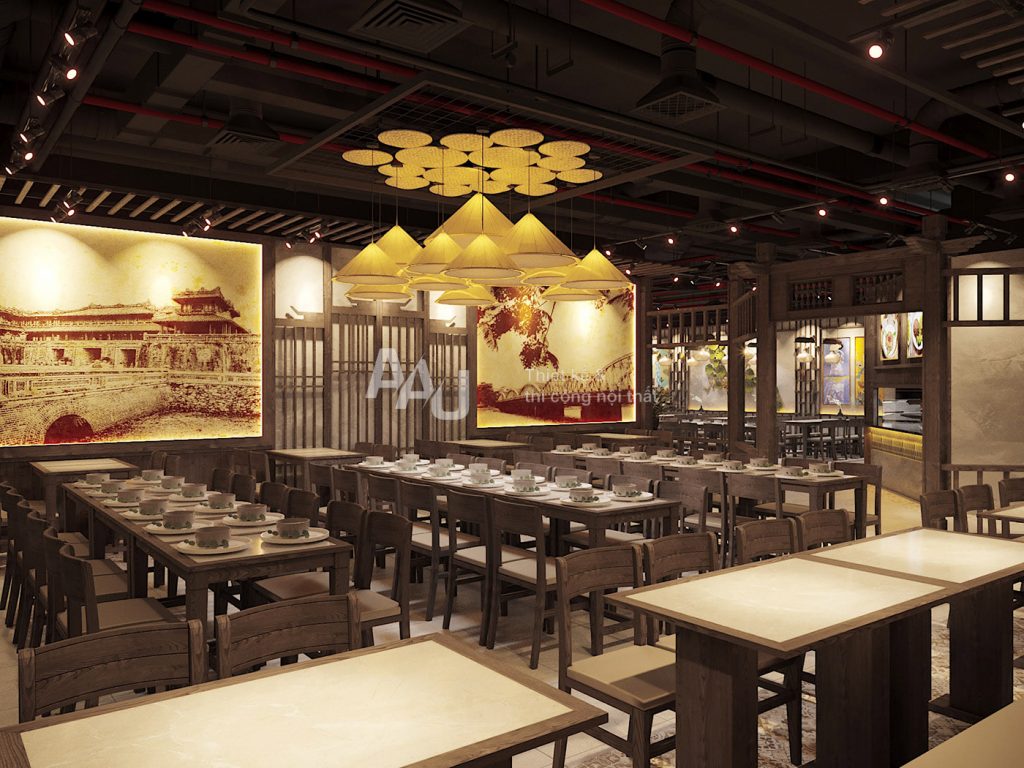 Thiết kế nhà hàng sang trọng - Nét Huế Restaurant