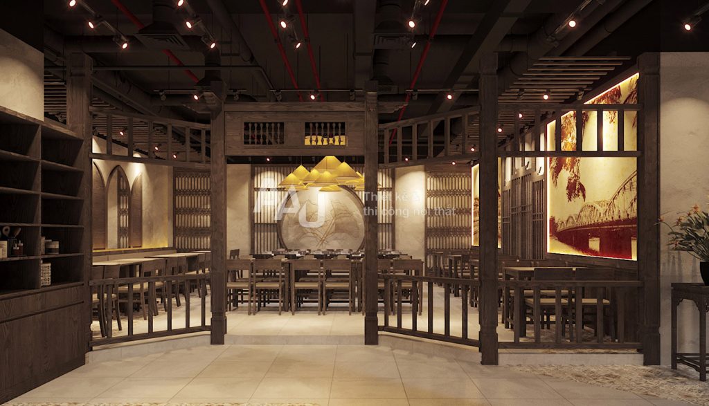 Thiết kế nhà hàng sang trọng - Nét Huế Restaurant