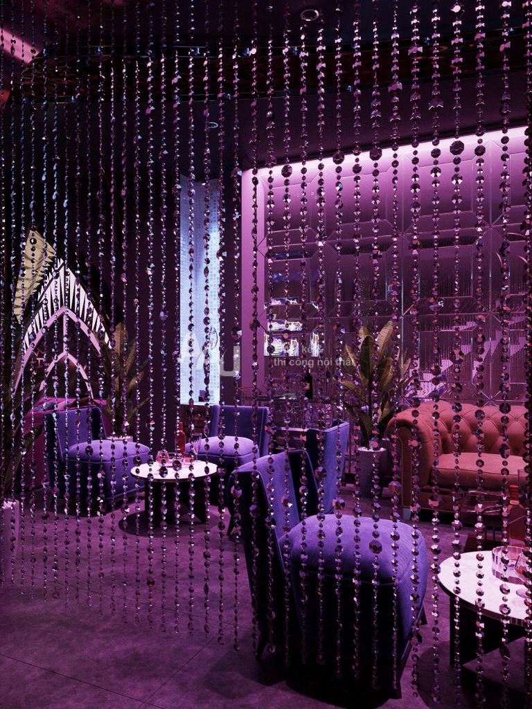 Thiết kế quán bar retro – Purple Bar and Lounge