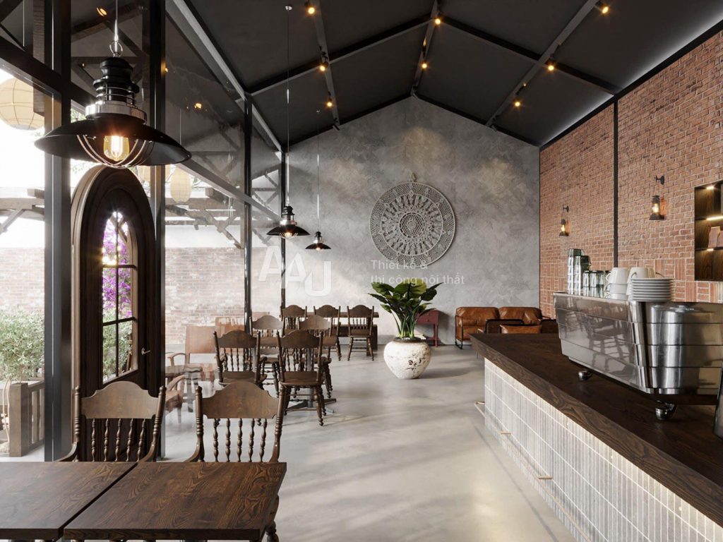 thiết kế quán cà phê cổ xưa