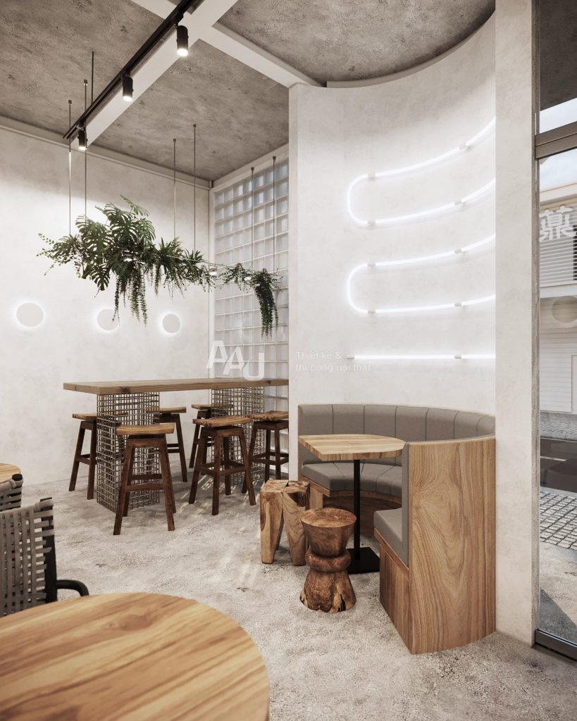 thiết kế quán cafe 2 tầng đẹp