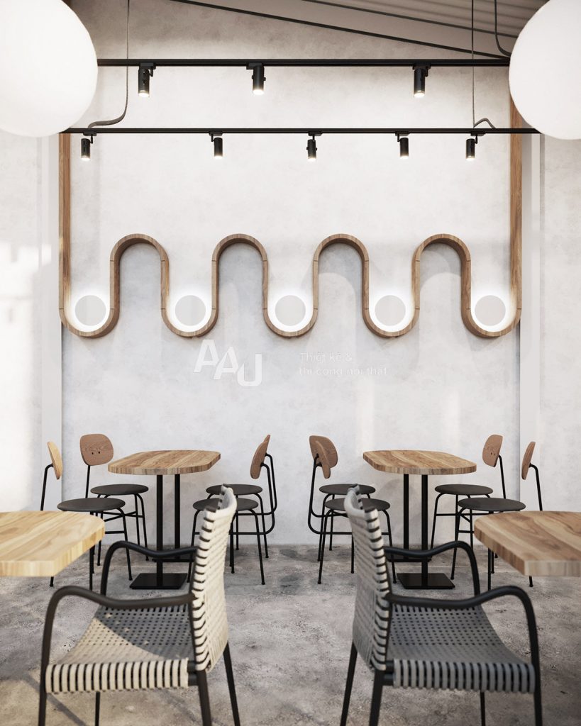 thiết kế quán cafe 2 tầng đẹp