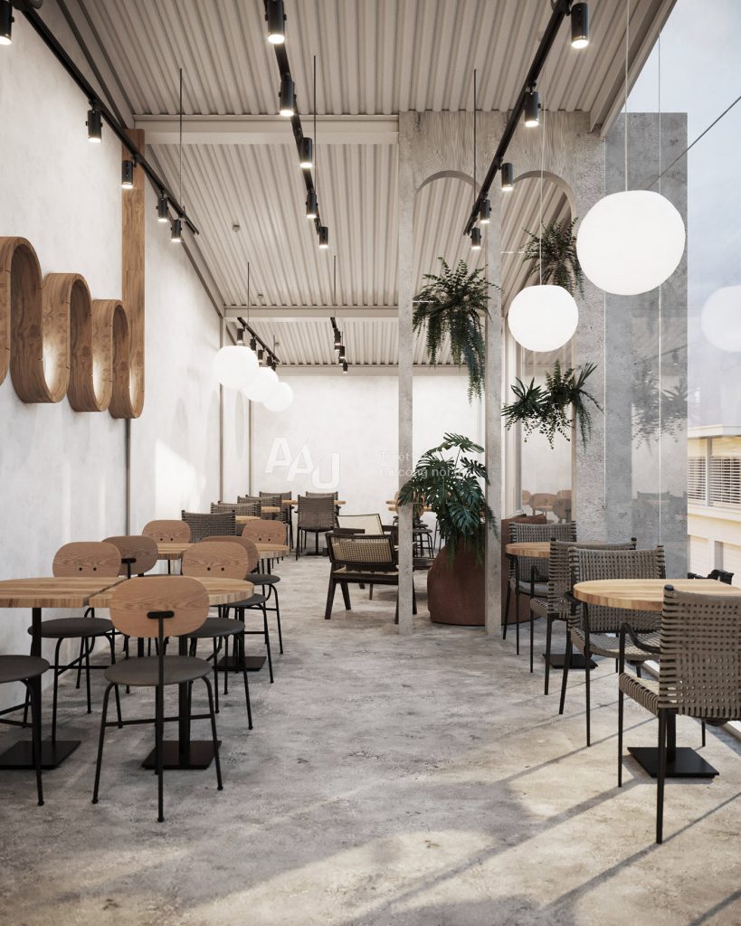 thiết kế quán cafe 2 tầng đẹp