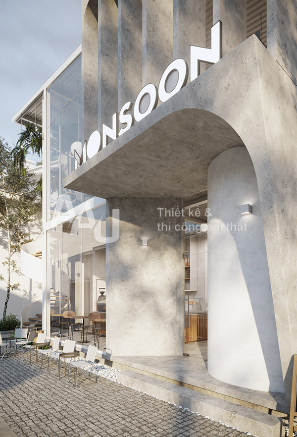 thiết kế quán cafe 2 tầng đẹp