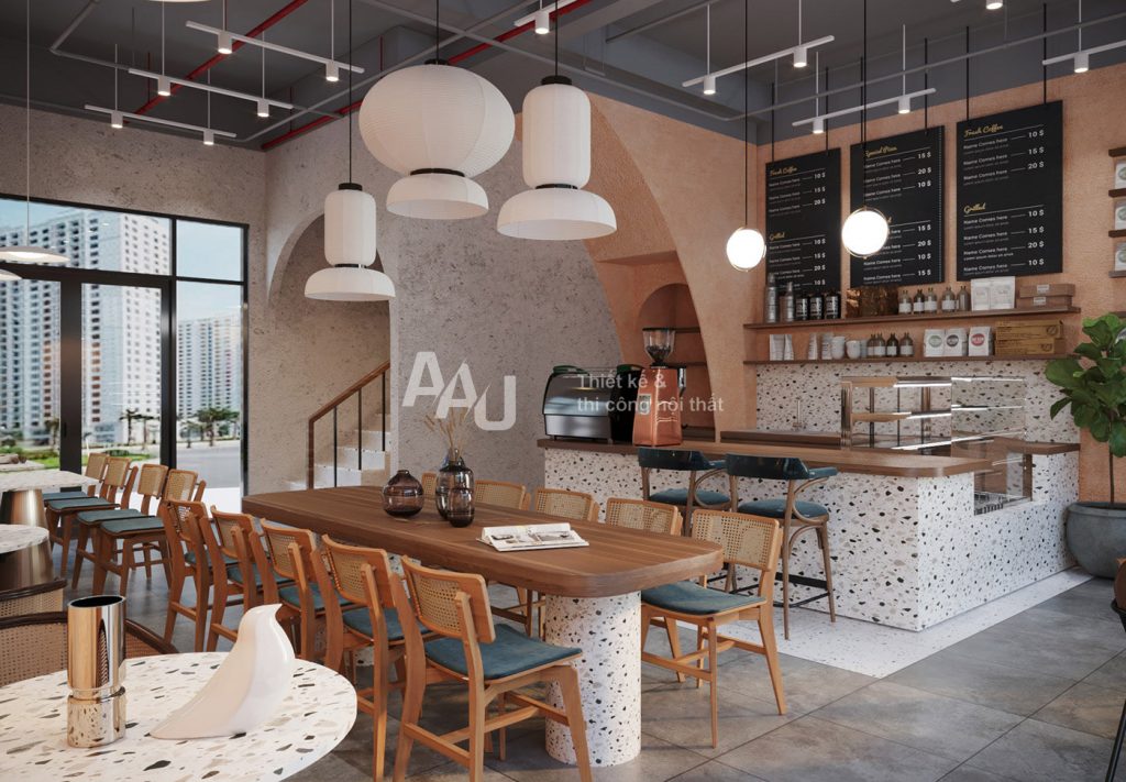 thiết kế quán cafe đơn giản