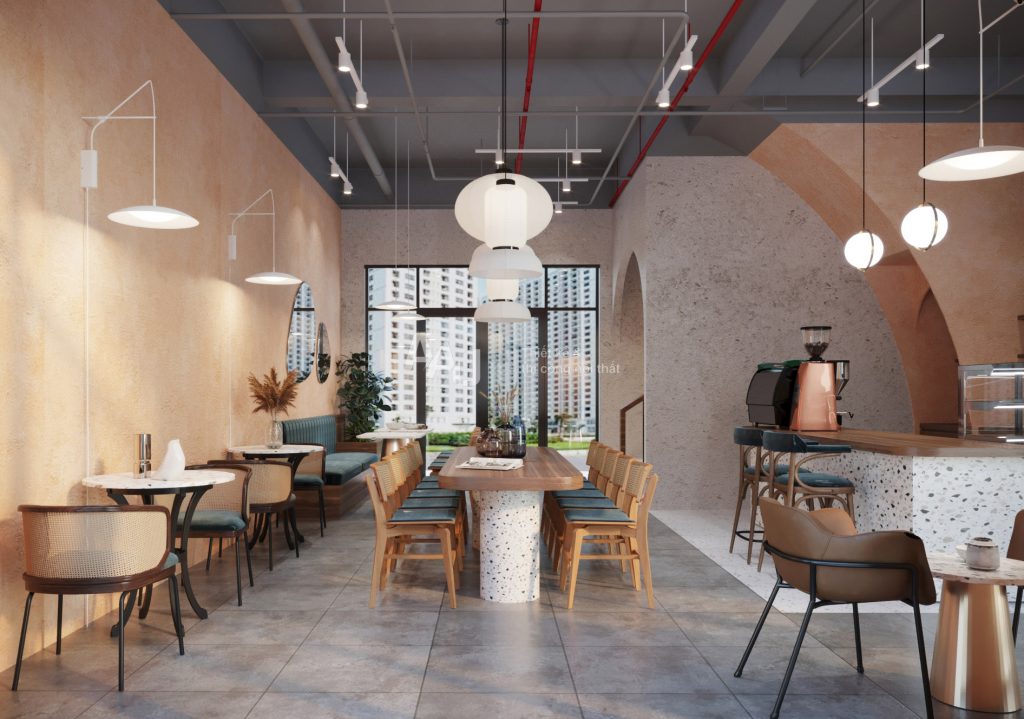 thiết kế quán cafe đơn giản