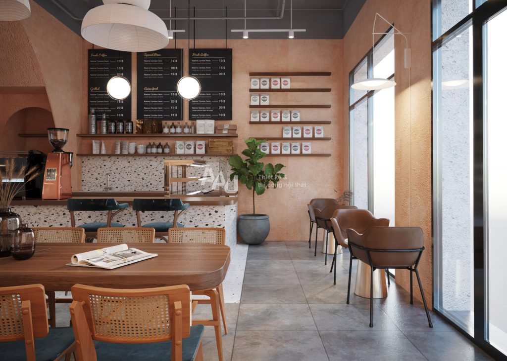 thiết kế quán cafe đơn giản