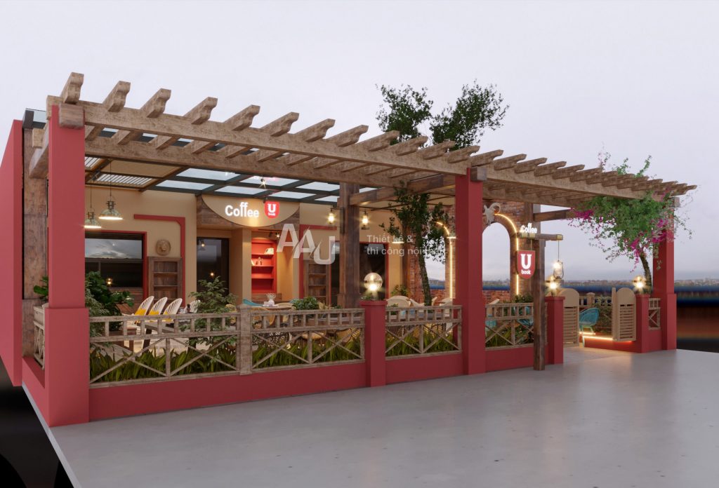 thiết kế quán cafe ngoài trời
