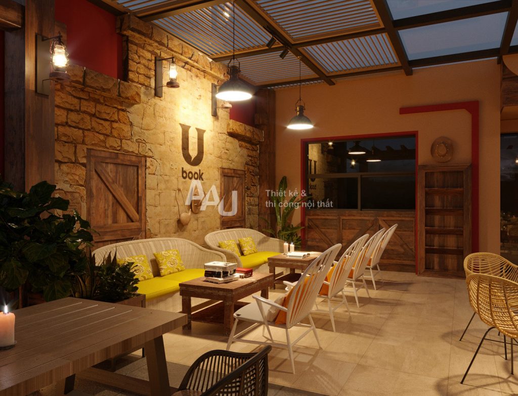 thiết kế quán cafe ngoài trời