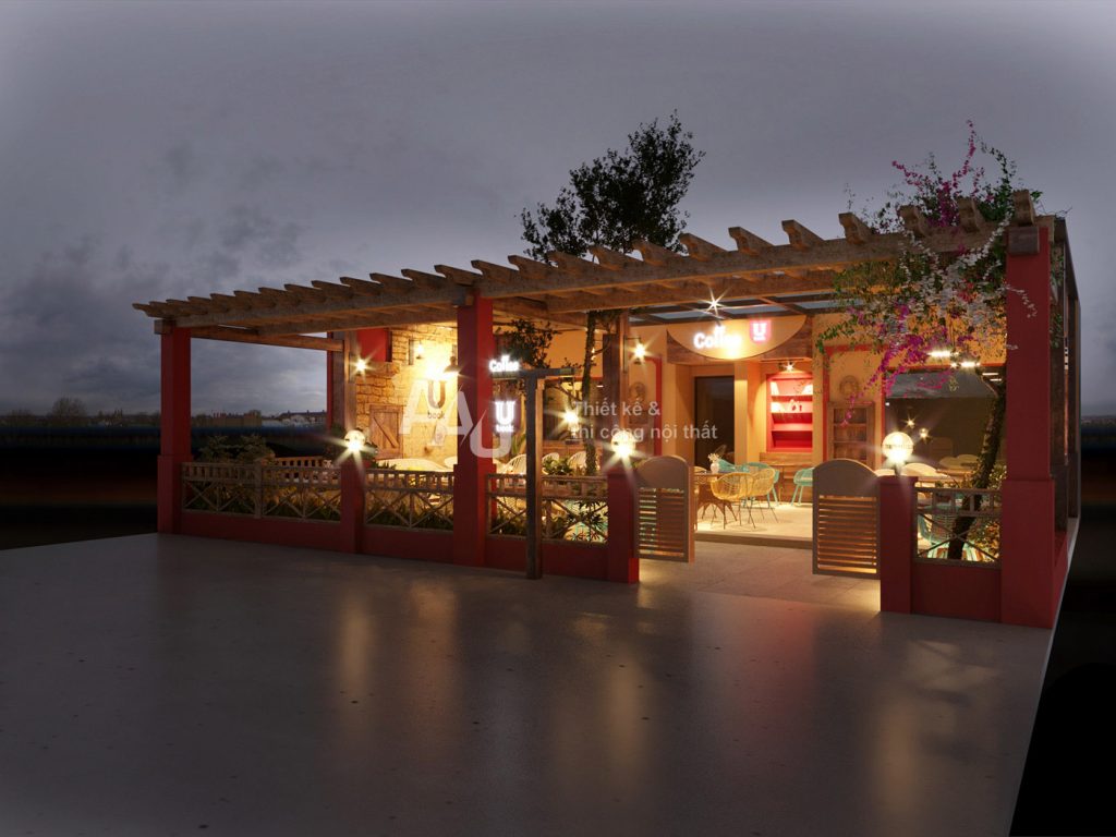 thiết kế quán cafe ngoài trời