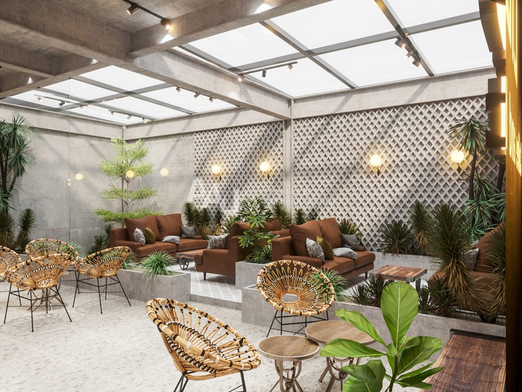 thiết kế quán cafe sân vườn