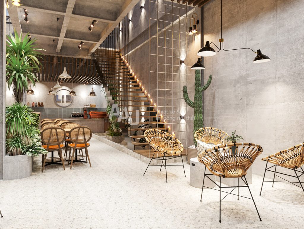 thiết kế quán cafe sân vườn