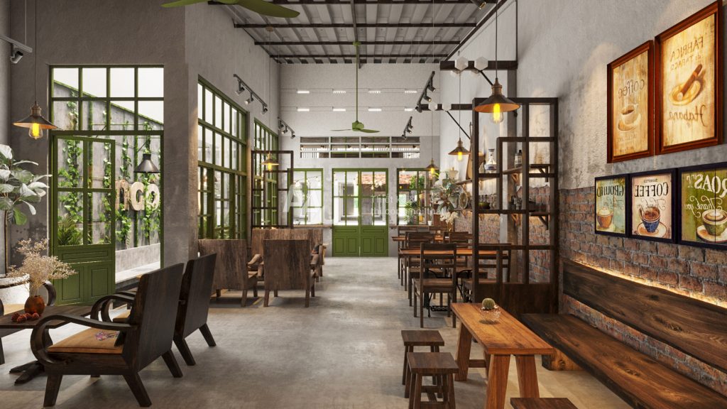 thiết kế quán cà phê cổ xưa