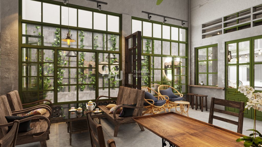 thiết kế quán cà phê cổ xưa