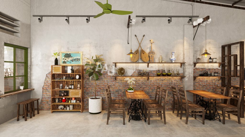 thiết kế quán cà phê cổ xưa