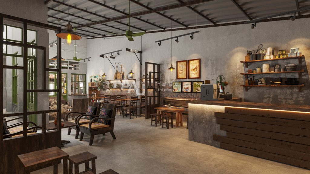 thiết kế quán cà phê cổ xưa
