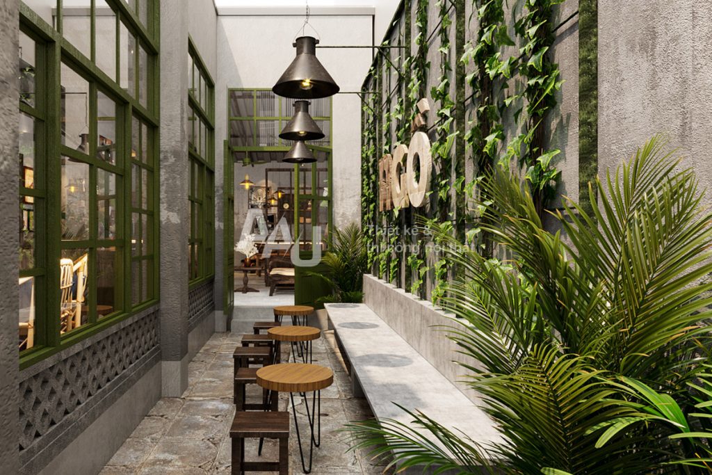 thiết kế quán cà phê cổ xưa